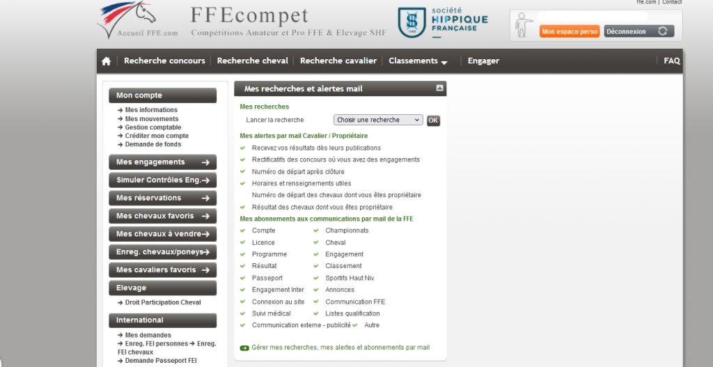 connextion ffe compet dashboard